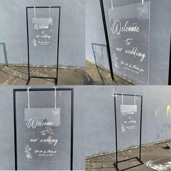 Custom Hanging Acrylic Wedding Welcome Sign - Décor Maniacs