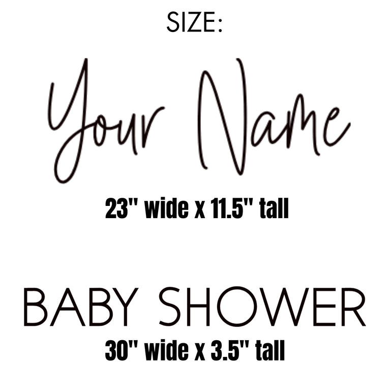 Custom Name Baby Shower Backdrop Vinyl Decal Sticker