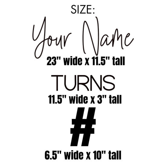 Custom Name Birthday Age Vinyl Decal Sticker