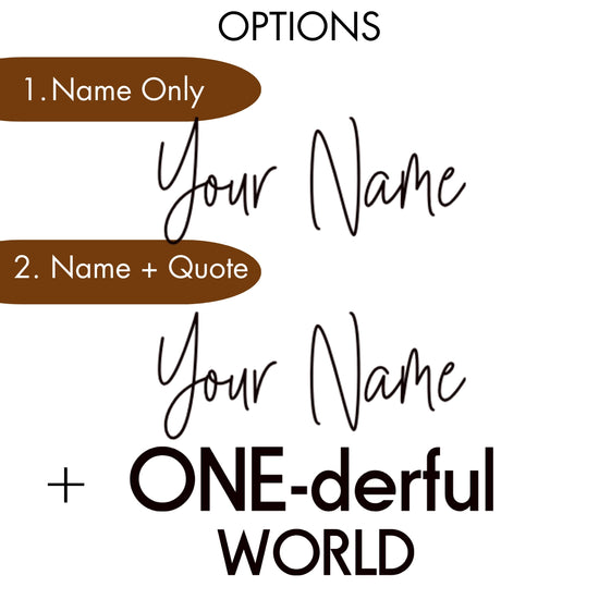 Custom Name "One-derful" First Birthday Vinyl Decal Sticker