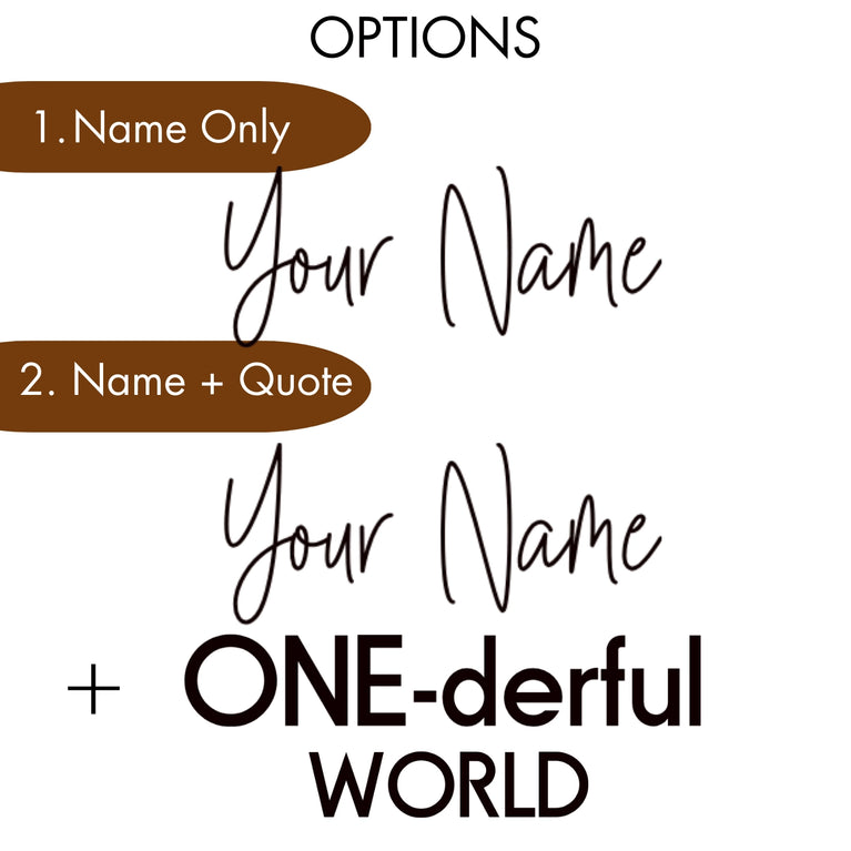 Custom Name "One-derful" First Birthday Vinyl Decal Sticker