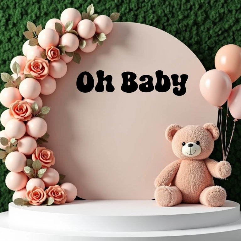 Custom Oh Baby Vinyl Backdrop Sign Sticker