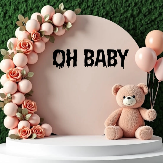 Custom Oh Baby Vinyl Backdrop Sign Sticker