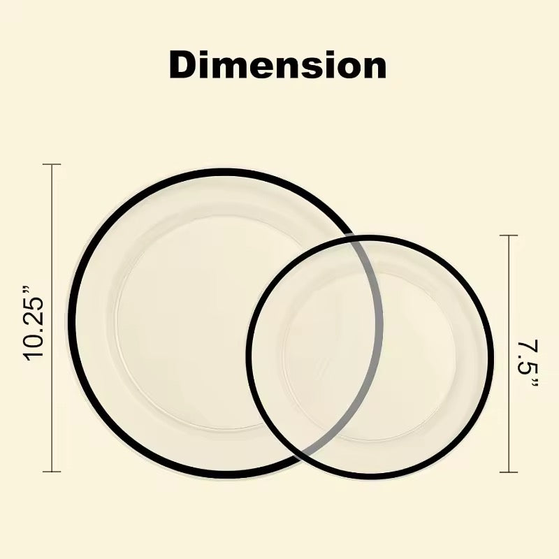 Zik Clear Round Disposable Dinner and Dessert Plates 200-Pack