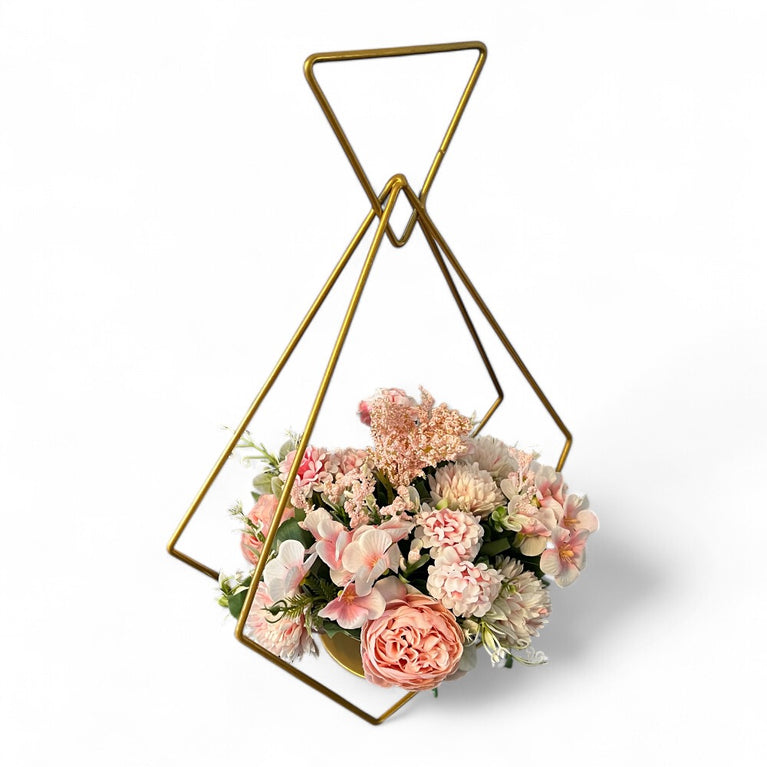 Gold Diamond Flower Rack Dining Table Centerpieces 2-Pack