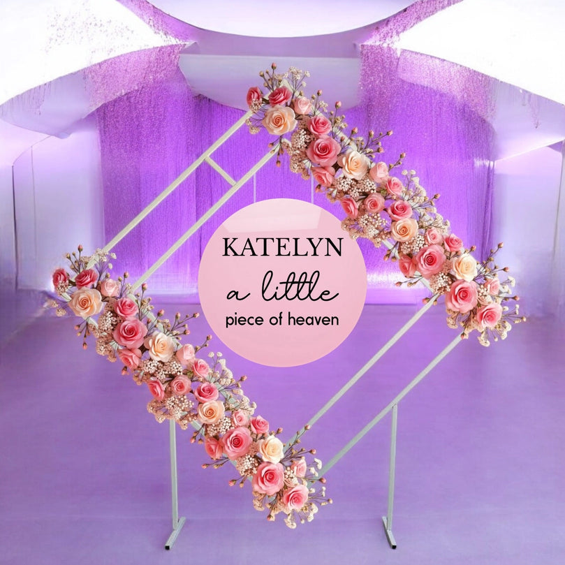 Diamond Gold Wedding Arch Backdrop Stand