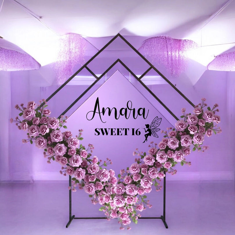 Diamond Gold Wedding Arch Backdrop Stand