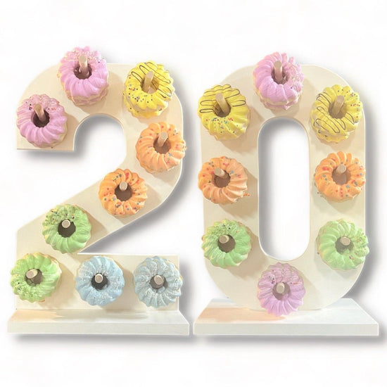 Donut Wall Personalized 20th Birthday Party Dessert Stand