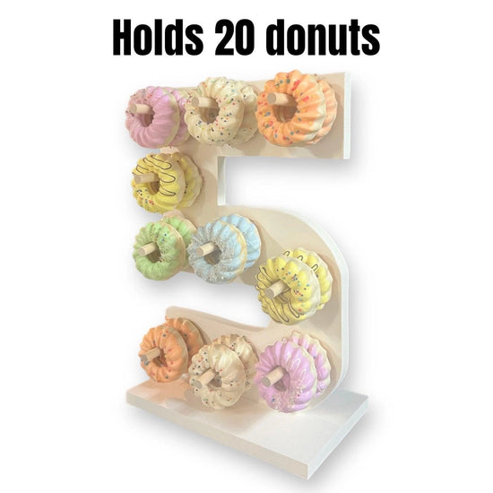 Donut Wall Personalized 5th Birthday Party Dessert Stand