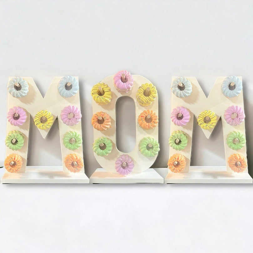 Donut Wall Personalized Mother's Birthday Party Dessert Stand - Décor Maniacs