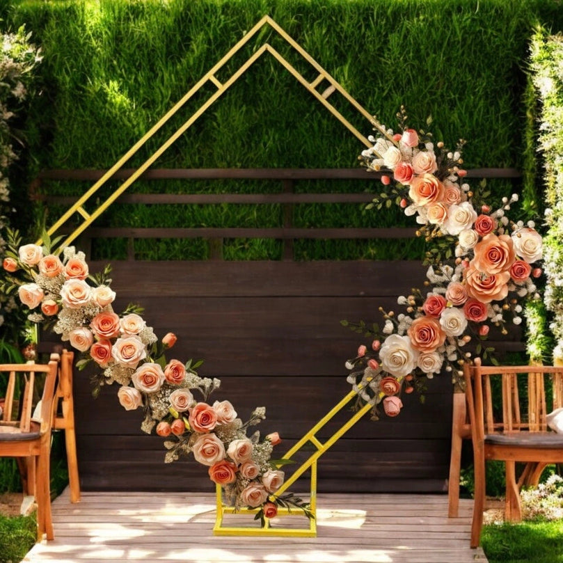 Double Diamond Wedding Arch Backdrop Stand