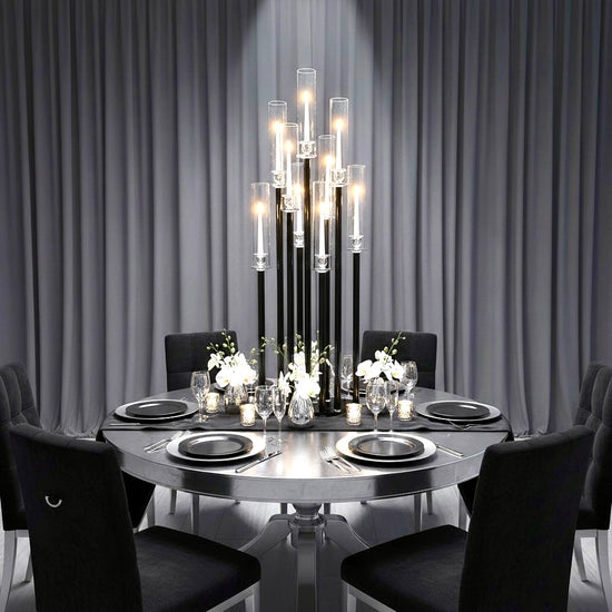 9-Arm Black Candle Holder for Rent
