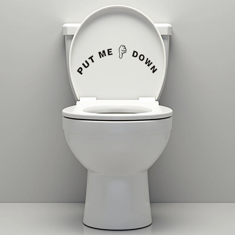 Funny Bathroom Vinyl Decal: Toilet Decor Sticker - Décor Maniacs