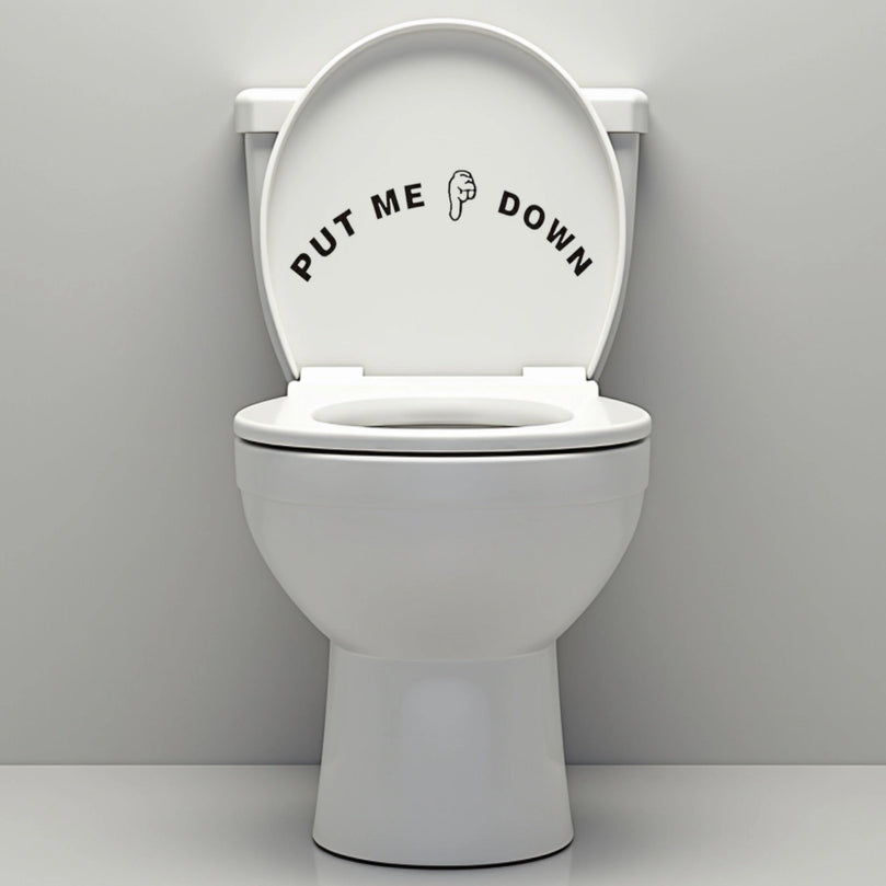 Funny Bathroom Vinyl Decal: Toilet Decor Sticker - Décor Maniacs