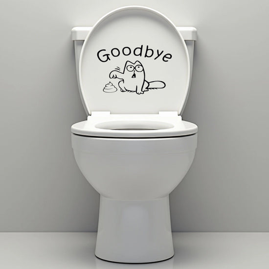 Funny Bathroom Vinyl Decal: Toilet Decor Sticker - Décor Maniacs