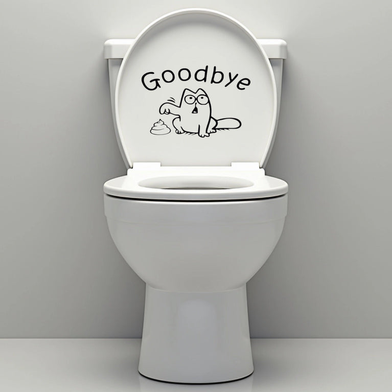 Funny Bathroom Vinyl Decal: Toilet Decor Sticker - Décor Maniacs