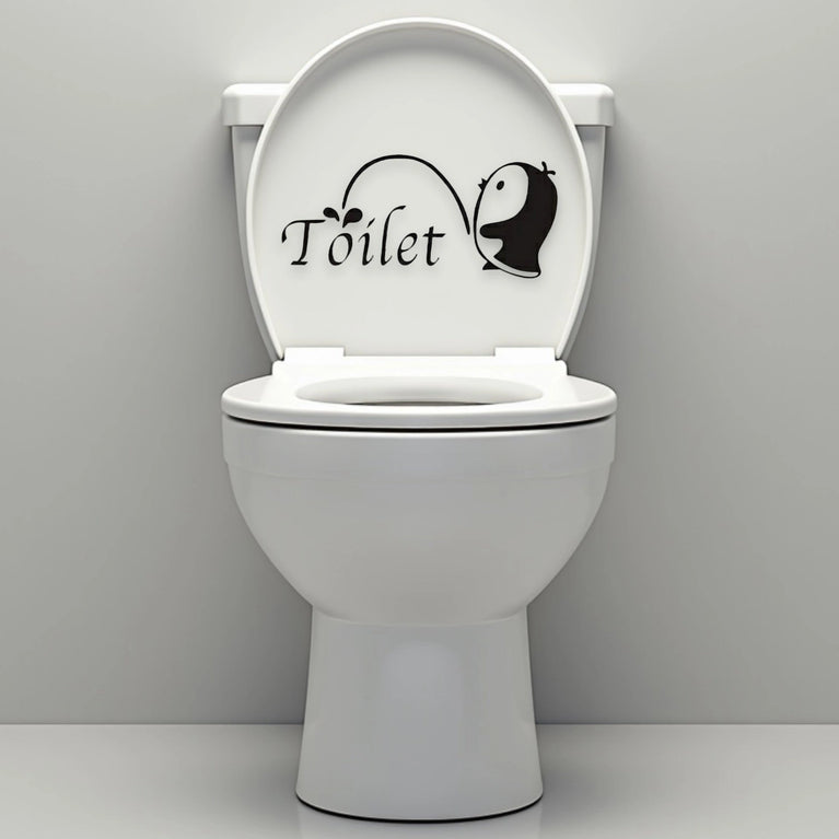 Funny Bathroom Vinyl Decal: Toilet Decor Sticker - Décor Maniacs