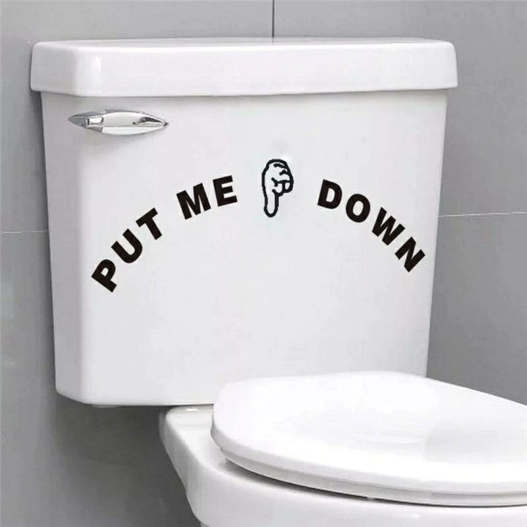 Funny Bathroom Vinyl Decal: Toilet Decor Sticker - Décor Maniacs