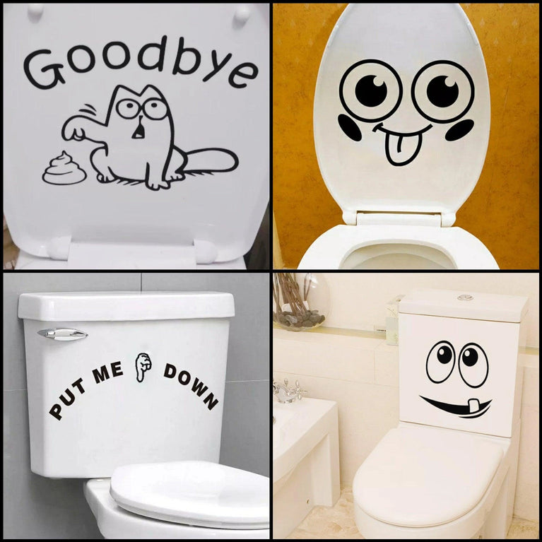 Funny Bathroom Vinyl Decal: Toilet Decor Sticker - Décor Maniacs