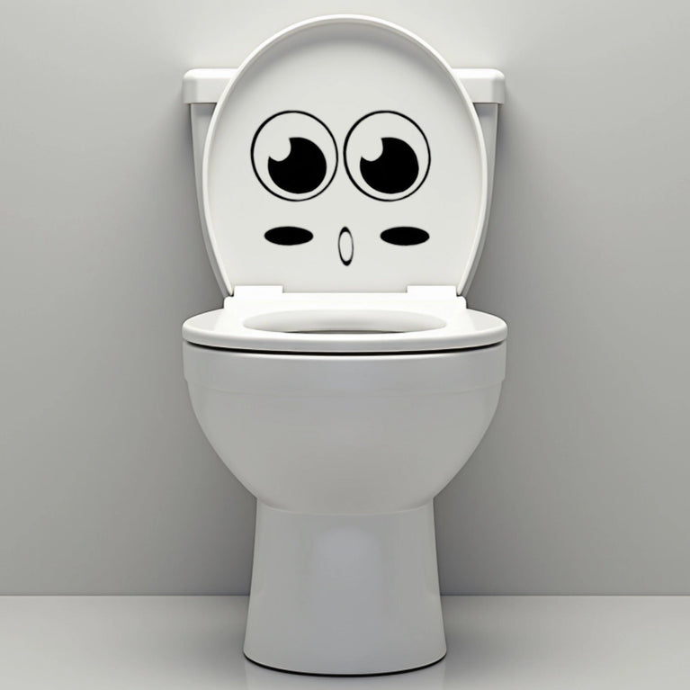 Funny Bathroom Vinyl Decal: Toilet Decor Sticker - Décor Maniacs