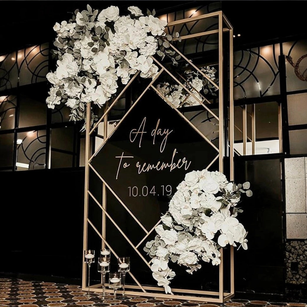 Geometric Square Prop Wedding Stage Backdrop