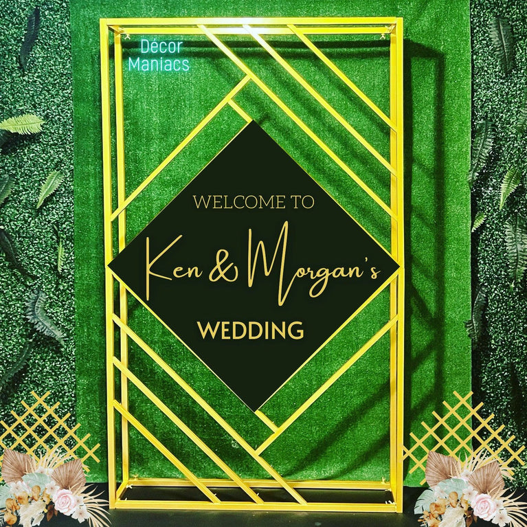 Geometric Square Prop Wedding Stage Backdrop