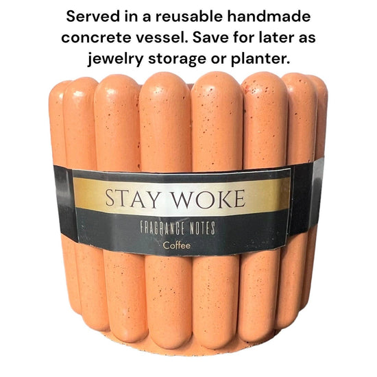 Glim Candles Stay Woke Coffee Scented 12.5oz Soy Jar Candle - Décor Maniacs