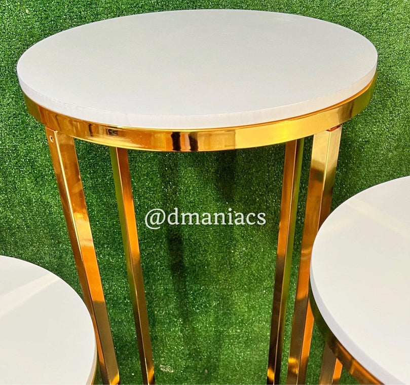 Gold Cross Wedding Cake Pedestals 3-Piece