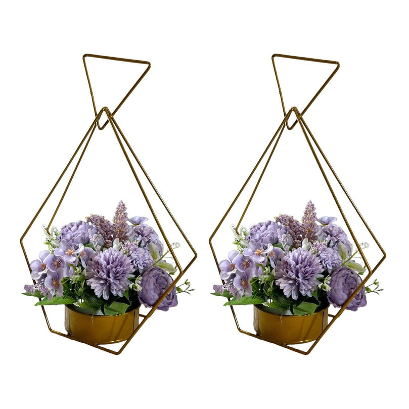 Gold Diamond Flower Rack Dining Table Centerpieces 2-Pack - Décor Maniacs