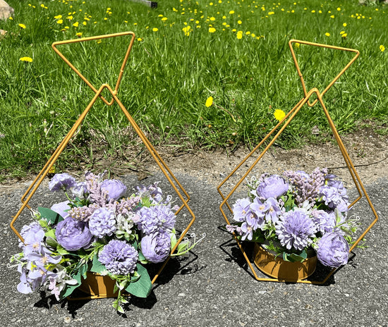 Gold Diamond Flower Rack Dining Table Centerpieces 2-Pack - Décor Maniacs