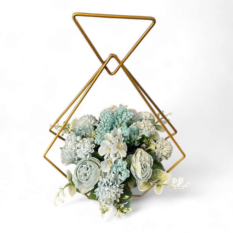 Gold Diamond Flower Rack Dining Table Centerpieces 2-Pack