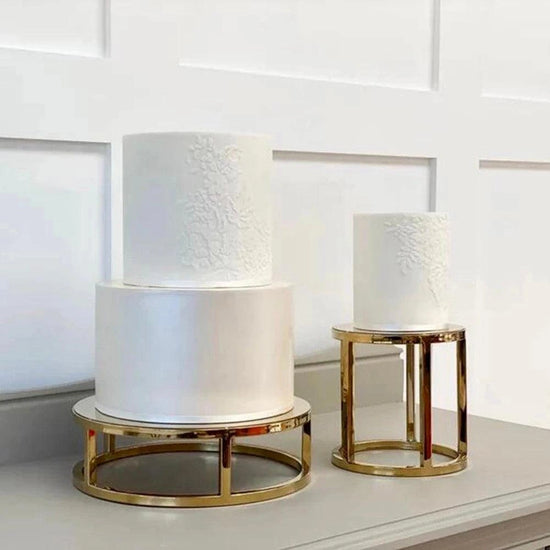 Gold Round Cake Dessert Stand Table Risers | Décor Maniacs