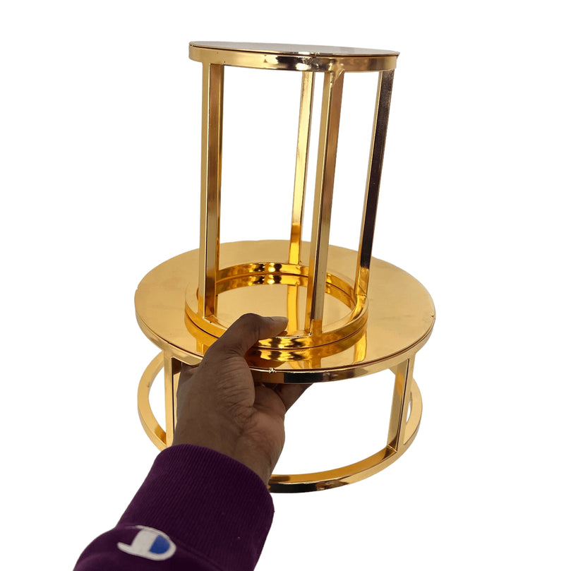 Gold Round Cake Dessert Stand Table Risers