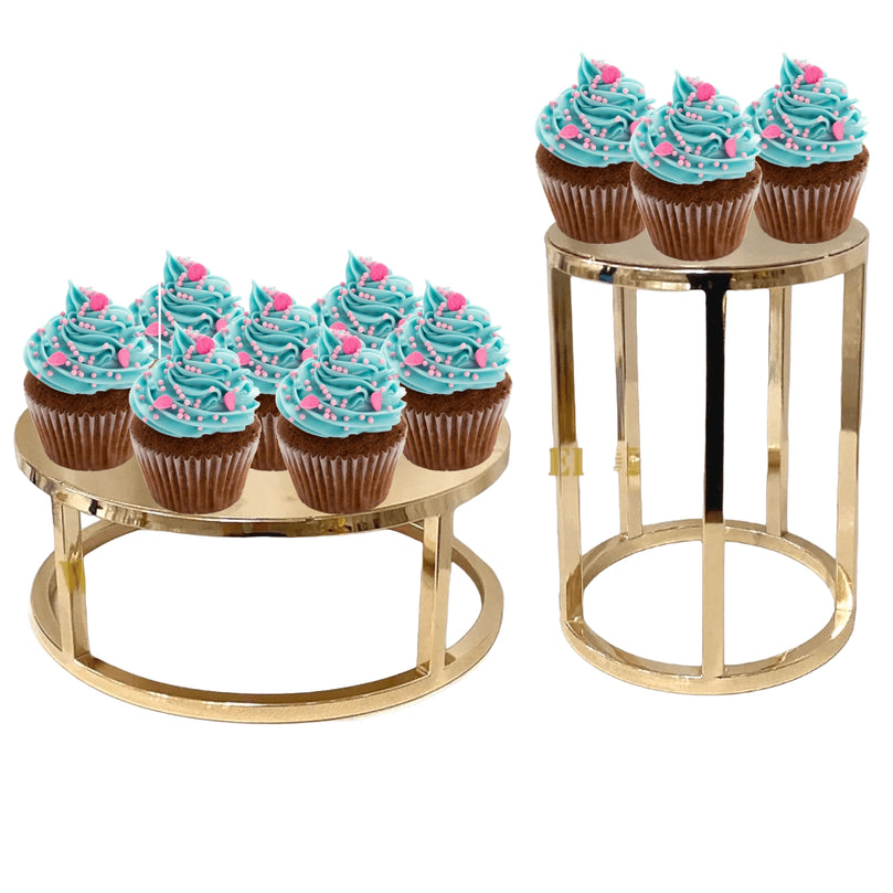 Gold Round Cake Dessert Stand Table Risers