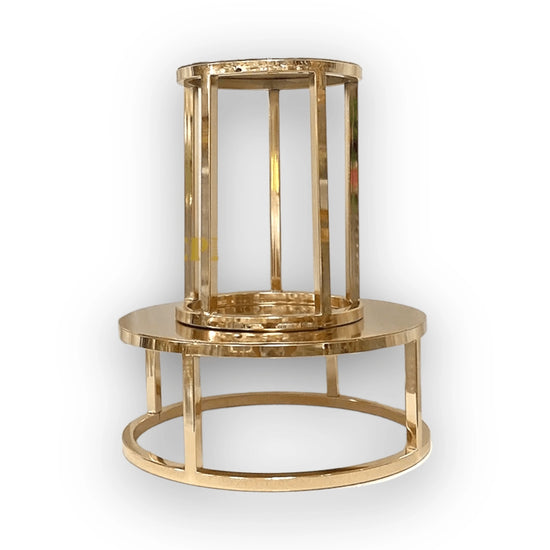 Gold Round Cake Dessert Stand Table Risers | Décor Maniacs