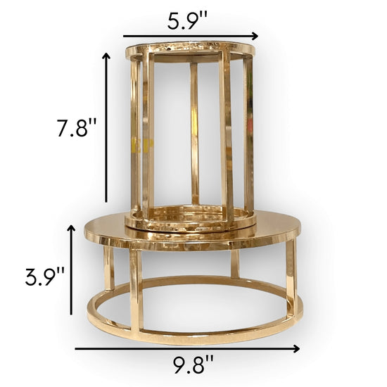 Gold Round Cake Dessert Stand Table Risers | Décor Maniacs