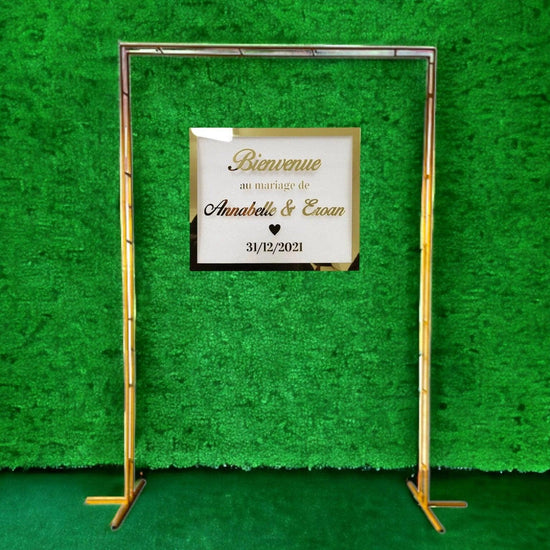 Gold Square Wedding Arch Backdrop Stand