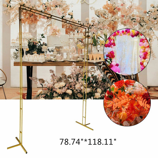 Gold Square Wedding Arch Backdrop Stand