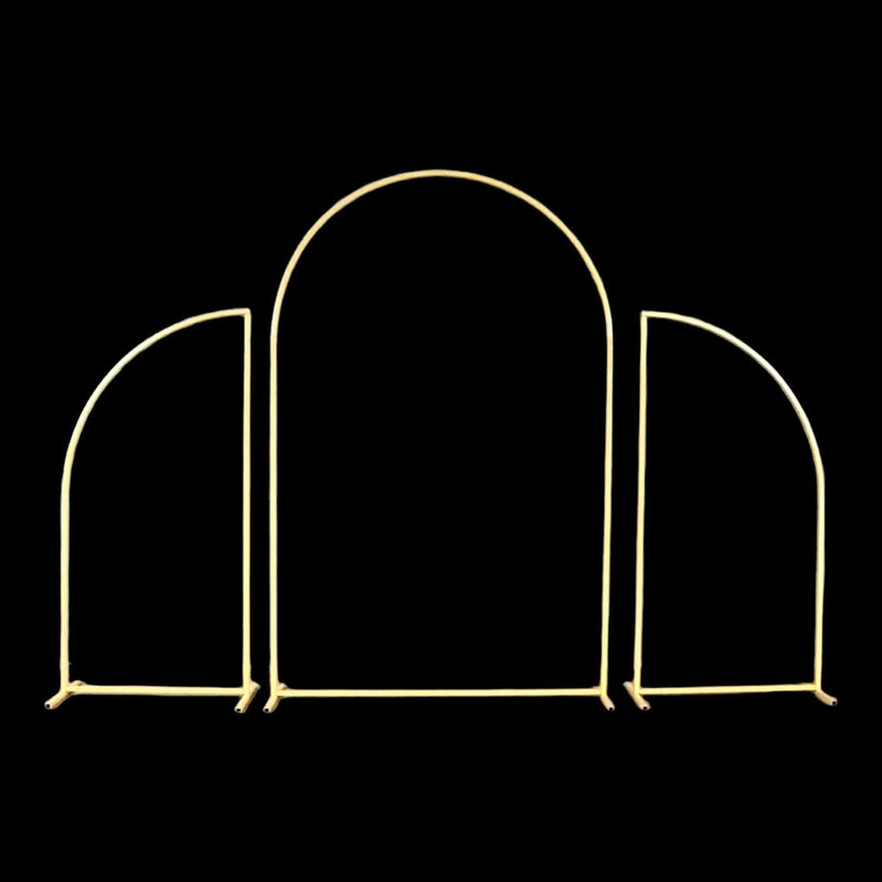 Gold Wedding Arch Decoration Backdrop 3-Piece - Décor Maniacs