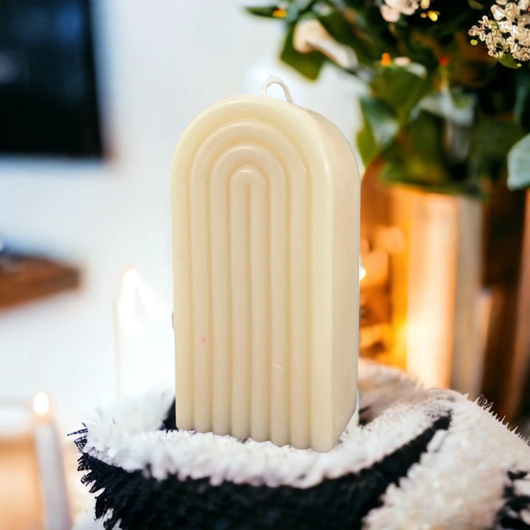 Grooved Arch Soy Scented Pillar Glim Candles