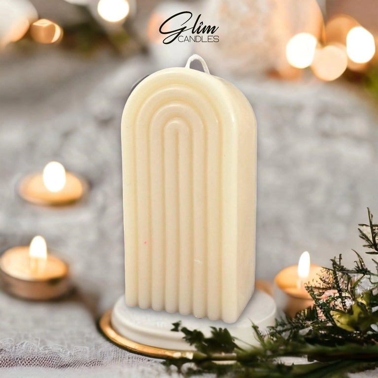 Grooved Arch Soy Scented Pillar Glim Candles