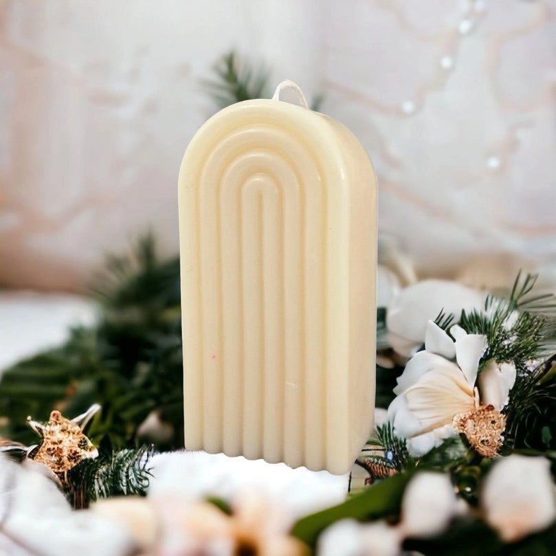 Grooved Arch Soy Scented Pillar Glim Candles