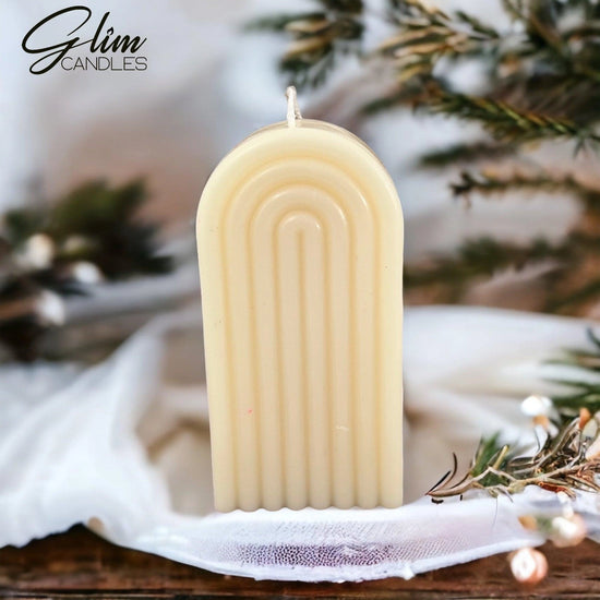 Grooved Arch Soy Scented Pillar Glim Candles