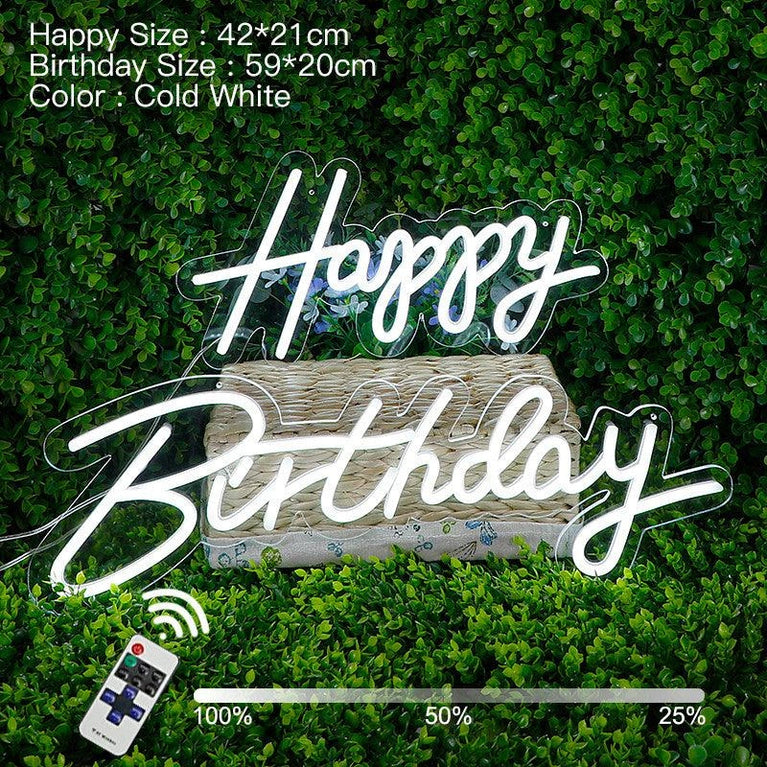 Happy Birthday Led Light Neon Acrylic Signs