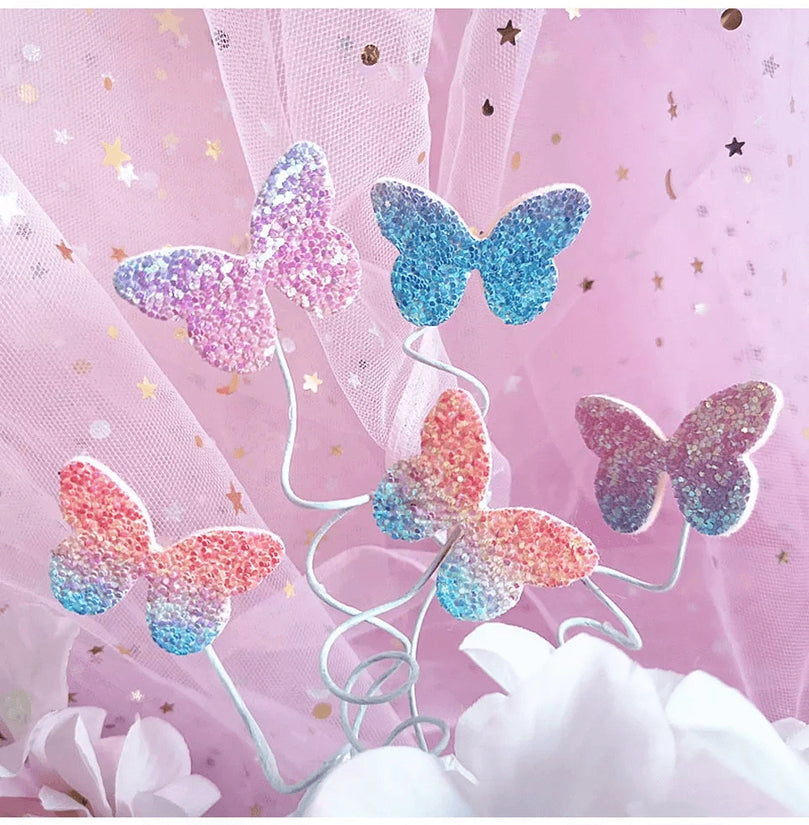 Happy Birthday Sign 3D Butterfly Cake Toppers