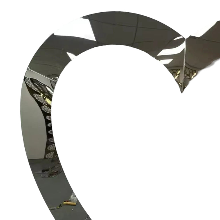 Heart Mirror Gold Wedding Backdrop - Cupid Arch Metal Stand