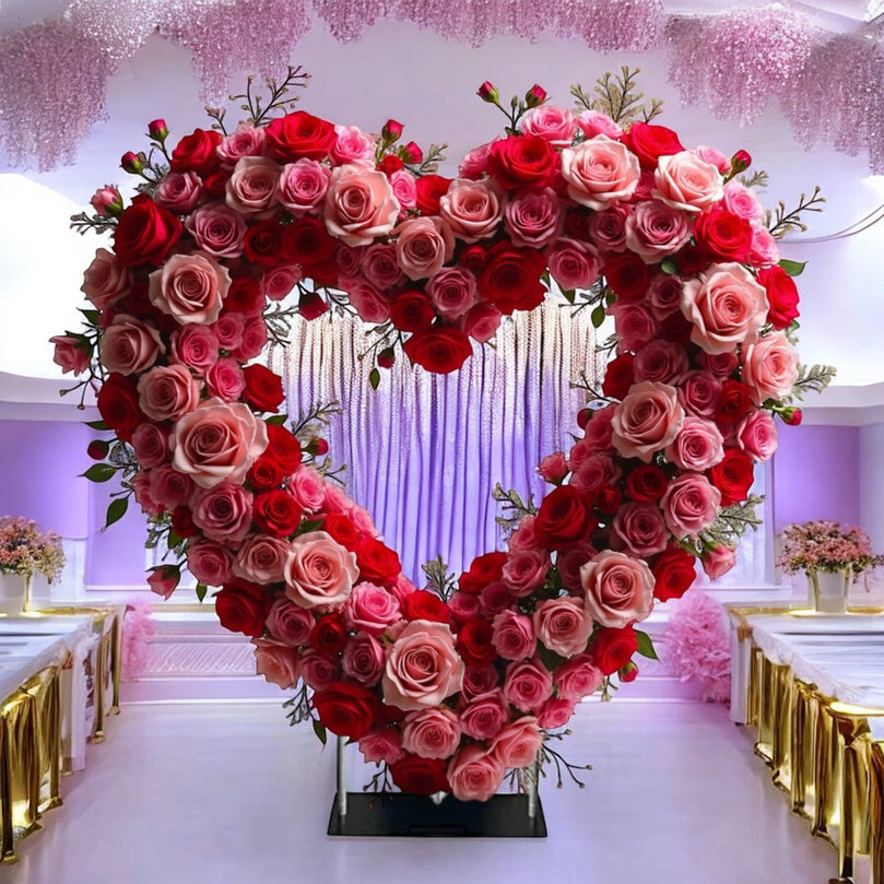 Heart-shaped Aluminum Wedding Arch: Shape of Love Backdrop Stand - Décor Maniacs