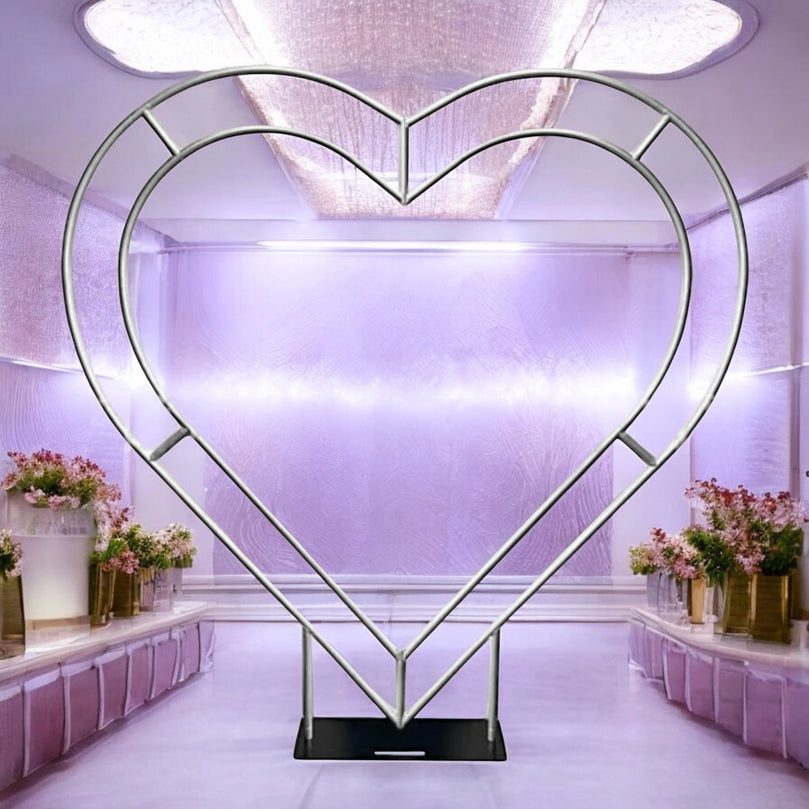 Heart-shaped Aluminum Wedding Arch: Shape of Love Backdrop Stand - Décor Maniacs