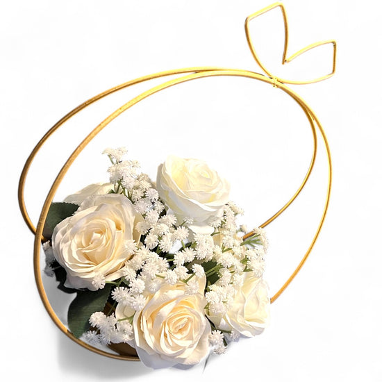 Hoop Floral Centerpiece For Simple Wedding Table Decoration