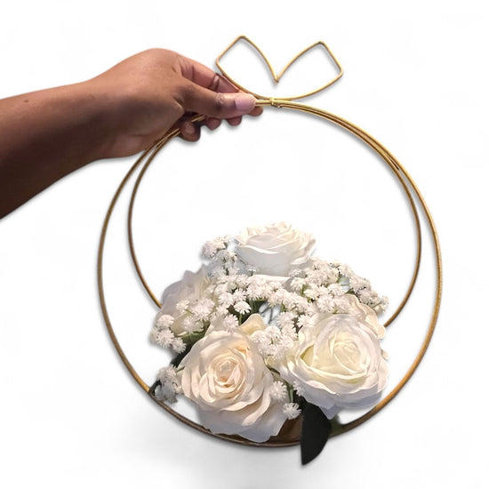 Hoop Floral Centerpiece For Simple Wedding Table Decoration